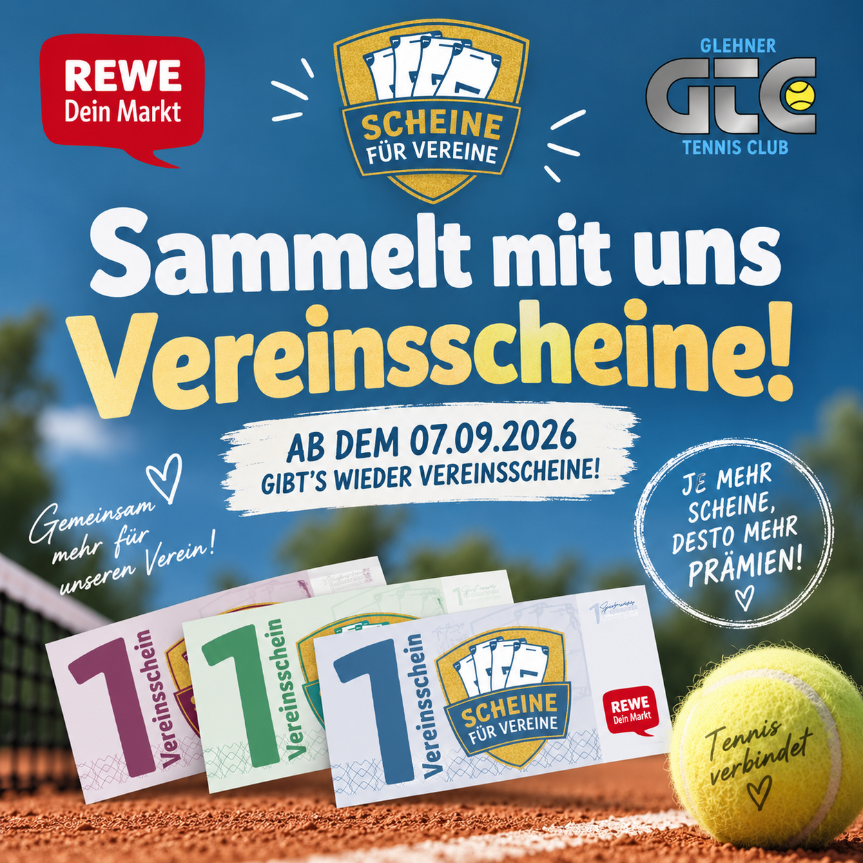 Jetzt Vereinsscheine für den GTC sammeln 